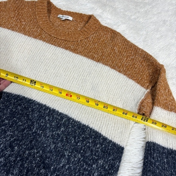 MADEWELL Striped Baxter Color Block Alpaca Blend Sweater Tunic Oversized Medium - Picture 10 of 12